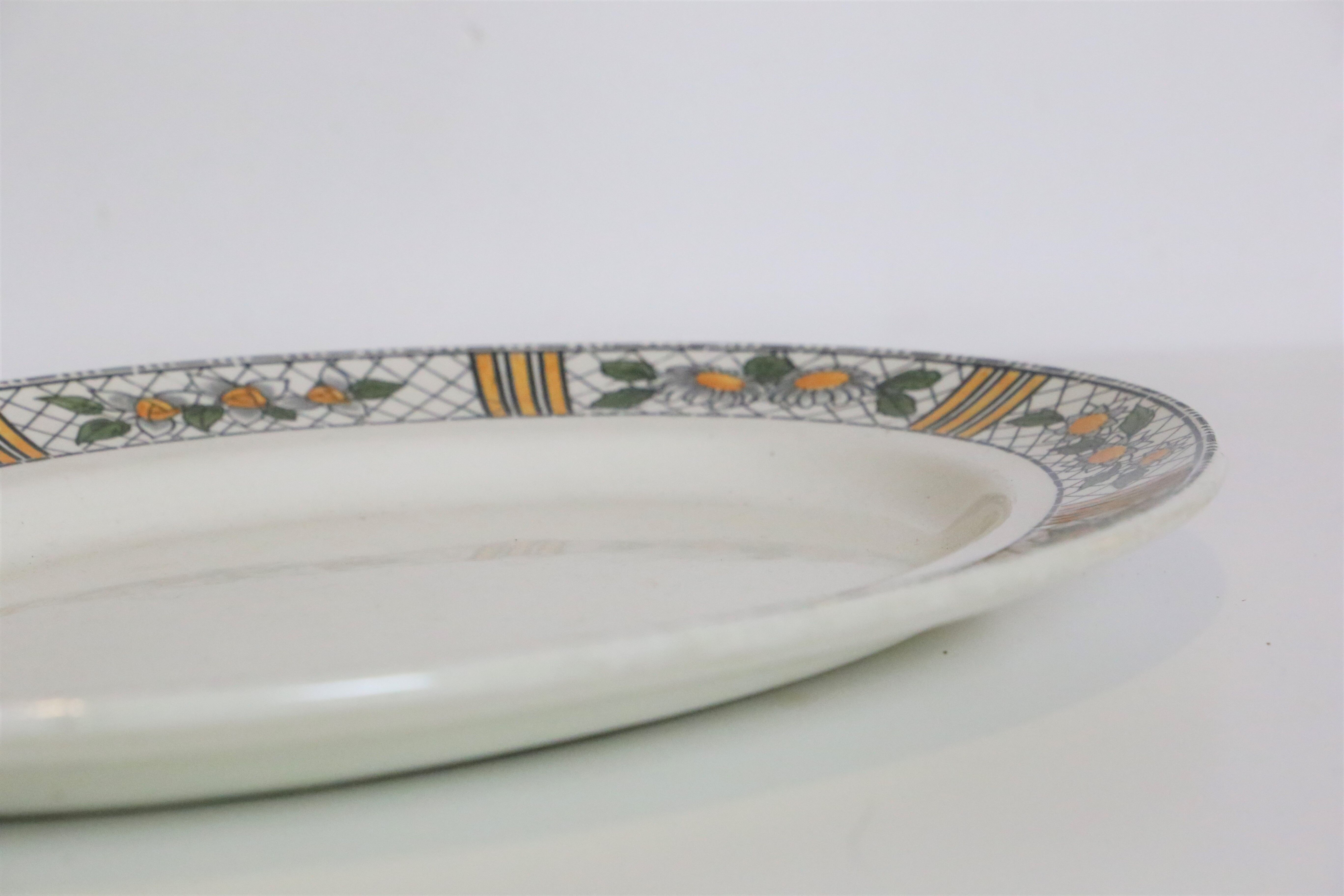 Oval dish elisabeth, hcbm, creil and montereau, vintage