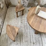 Circular elm coffee table from the 1950s