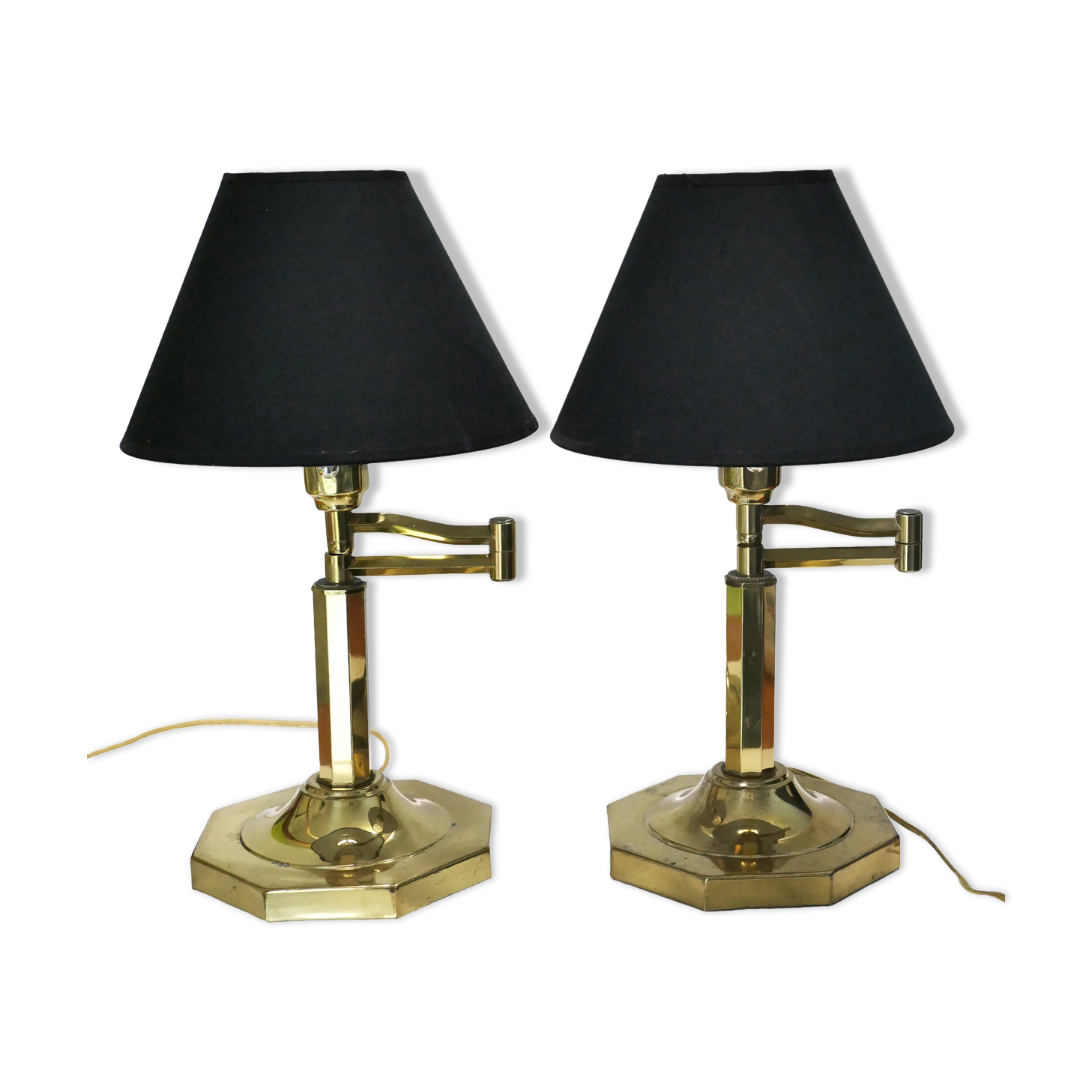 Paire de lampes de table Hollywood Regency USA années 1980's
