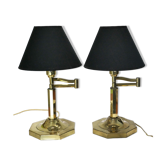 Paire de lampes de table Hollywood Regency USA années 1980's