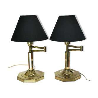 Paire de lampes de table Hollywood Regency USA années 1980's