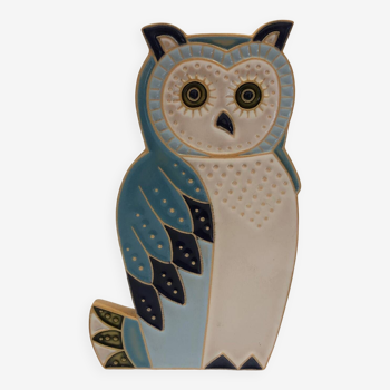 Vintage owl candle holder in Belgian ceramic