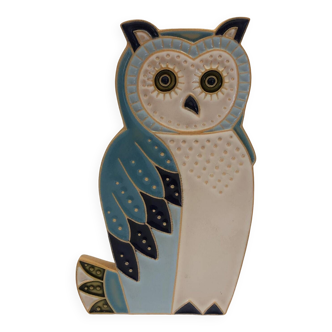 Vintage owl candle holder in Belgian ceramic