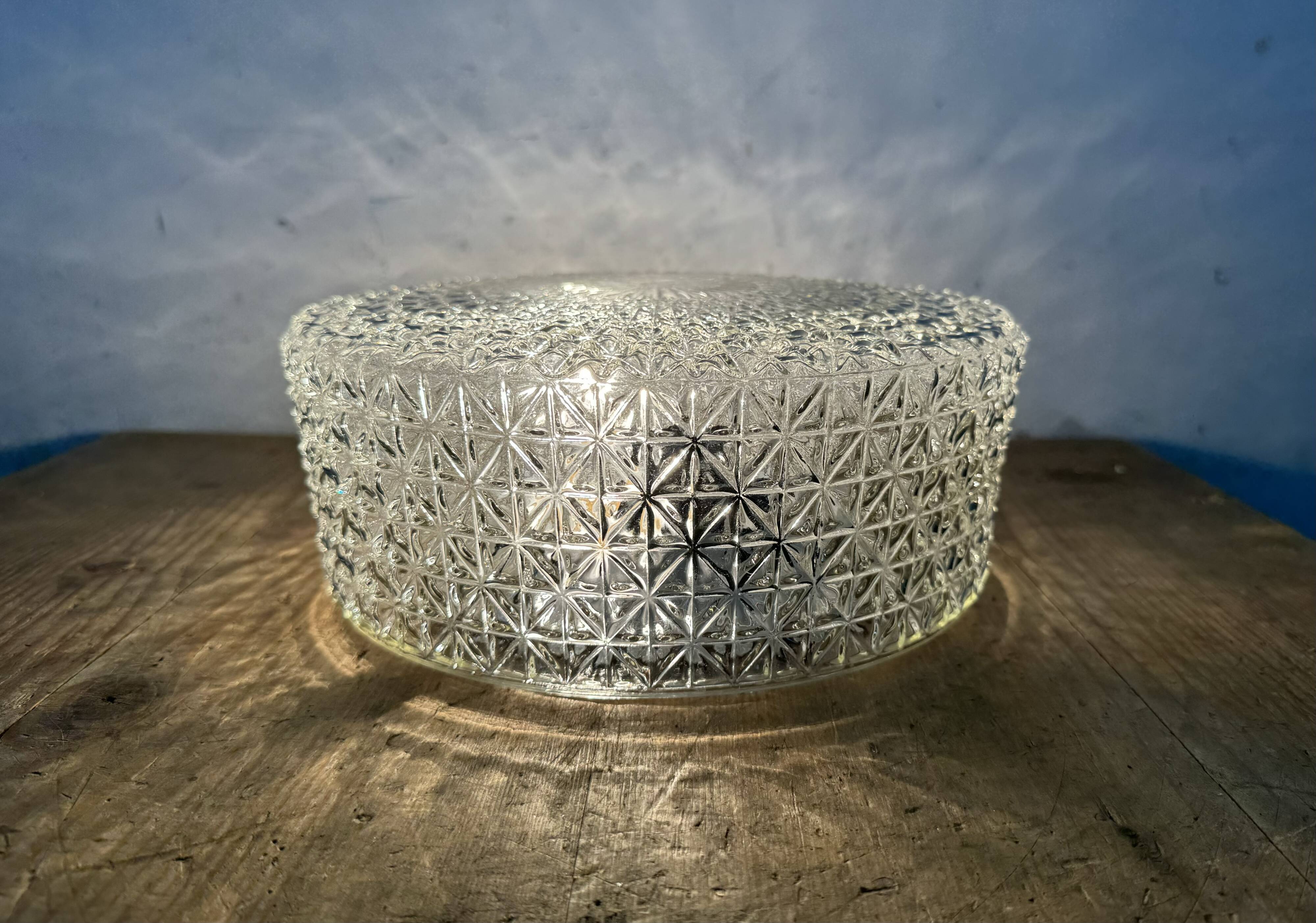 Vintage Glass Wall or Ceiling Light, 1970s