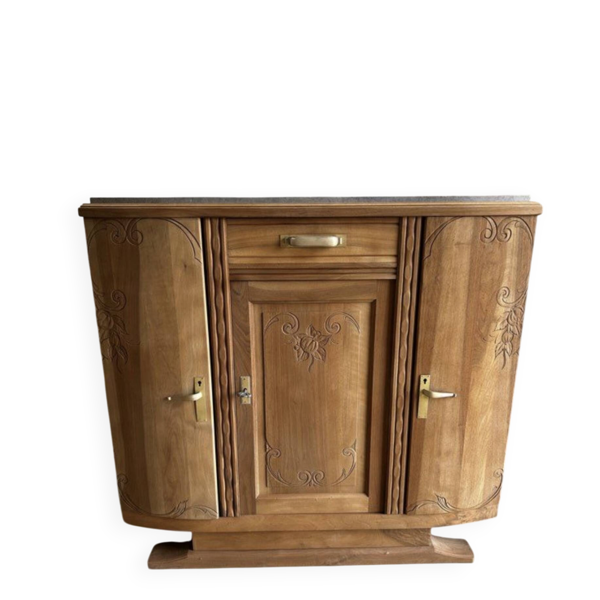 Buffet very art deco in raw walnut