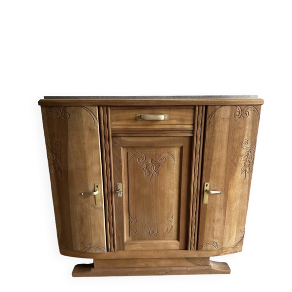 Buffet bahut art deco en noyer brut