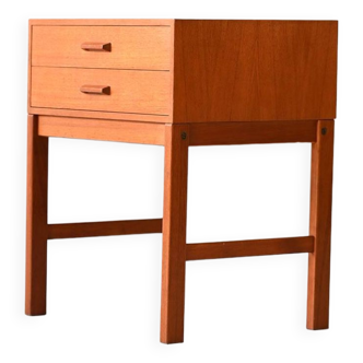1960s modern antique nightstand with two drawers