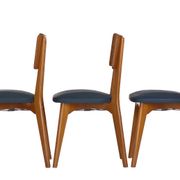 3 vintage chairs 1960 Monobloc compass feet and duck blue ska