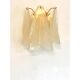 Pair of Contemporary Modern Sanded Champagne “Rondini” Murano Wall Sconces