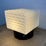 Vintage Square Milk Glass Wall or Ceiling Light, 1970s
