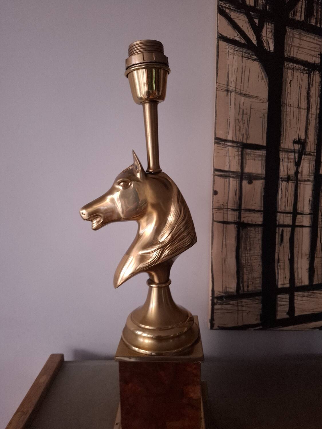 1980s horse head table lamp