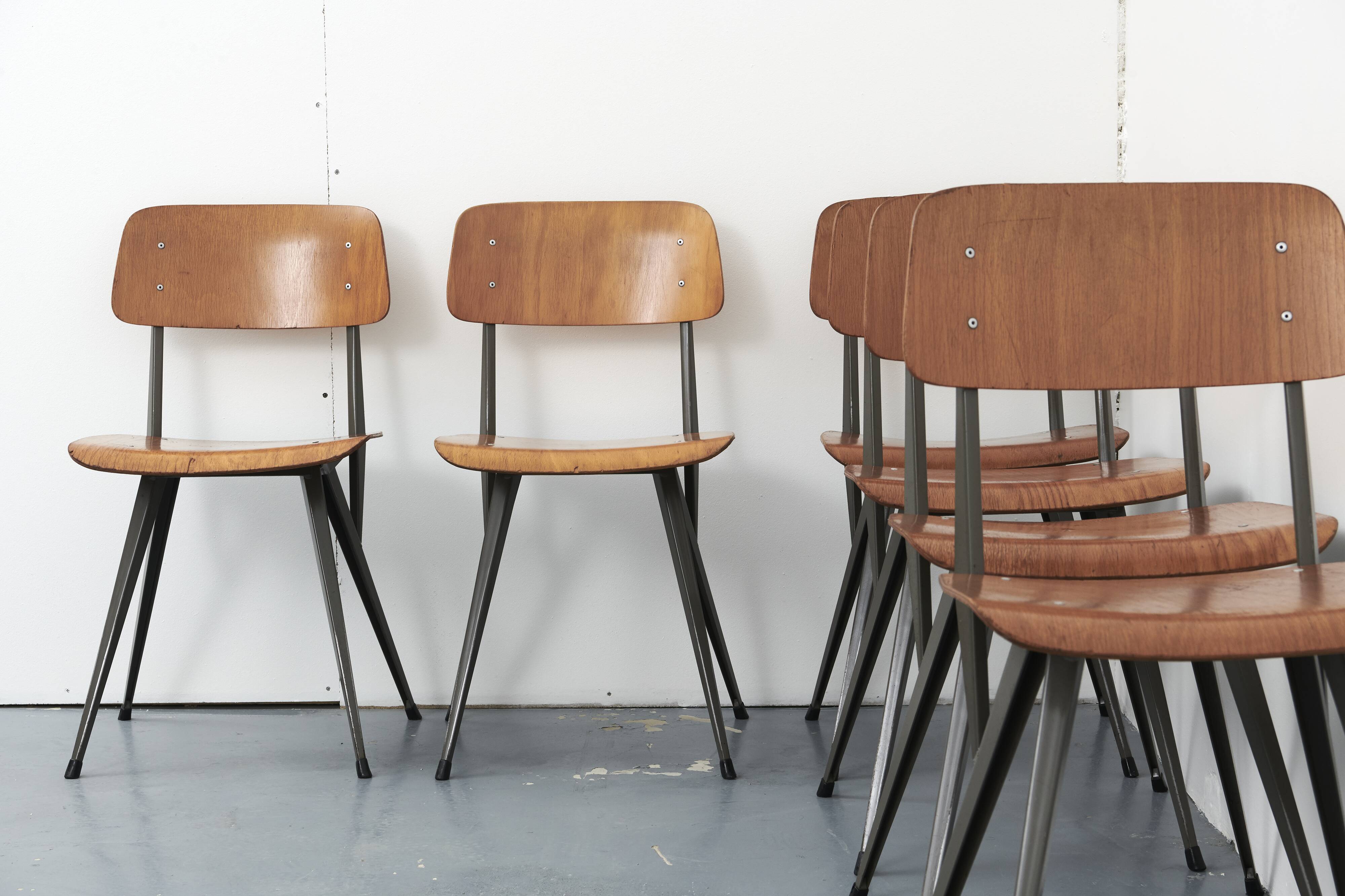 AS87 Scandinavian industrial chair, grey oak