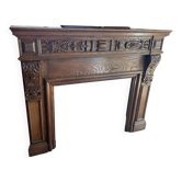 Cheminée ancienne en bois sculpté + trumeau – style Napoléon III