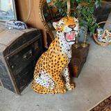 Enamelled ceramic leopard