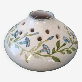 Vase boule signé en porcelaine craquelé