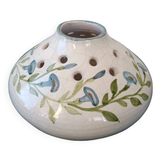 Vase boule signé en porcelaine craquelé