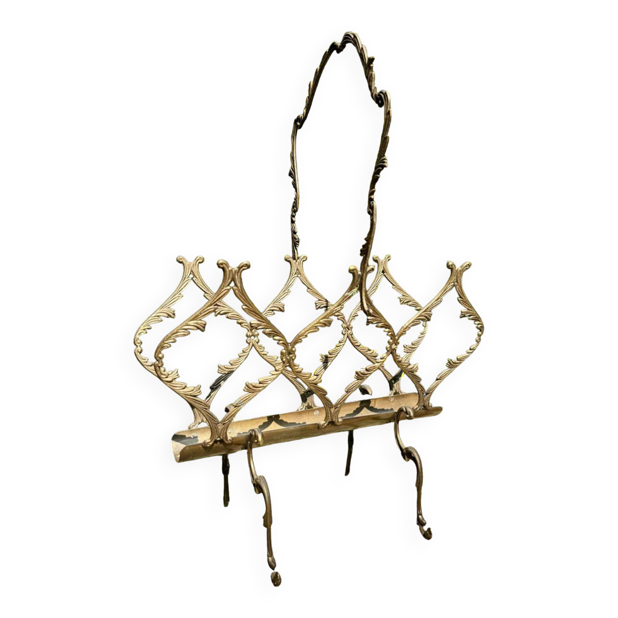 Bronze effect brass magazine rack