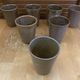 Set of 7 Cups Mugs DIGOIN Beige Stoneware Made In France Vintage #E