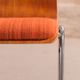 Set of 4 vintage chairs with a chrome steel base, teak backrest and seat