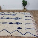 Azilal Vintage Rug 276x180 cm - Blue Geometric Patterns