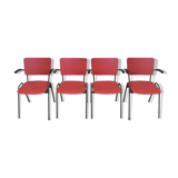 4 vintage dining table chairs with armrests