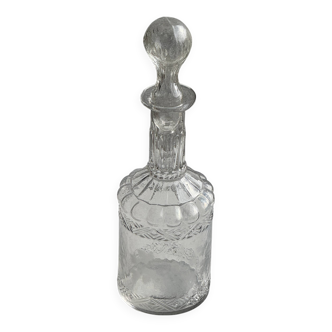 Small glass bottle with vintage round cap H22.5