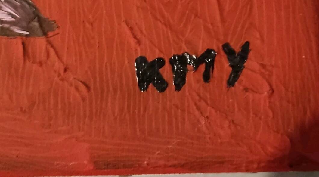 Contemporary painting – Stylized bull – Signed KPMY