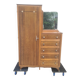 Asymmetrical storage unit Dresser wardrobe with vintage mirror 1950