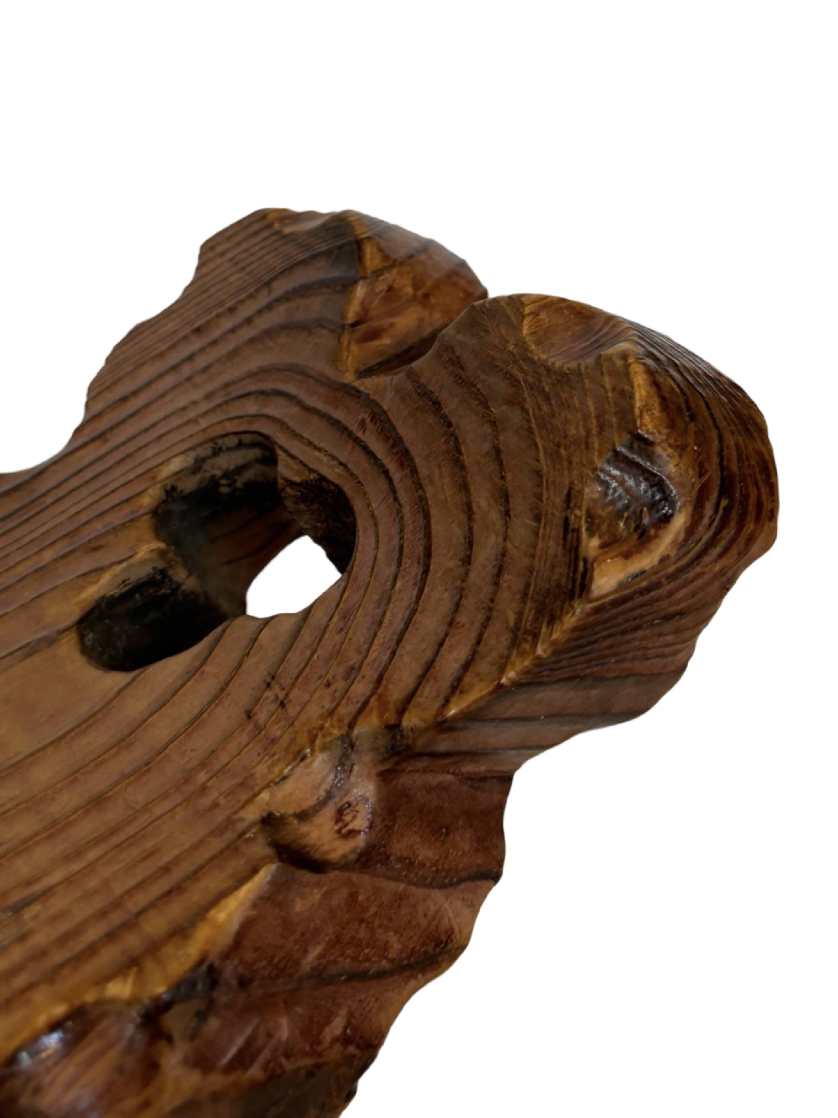 Vintage Spanish chair stool brutalist design