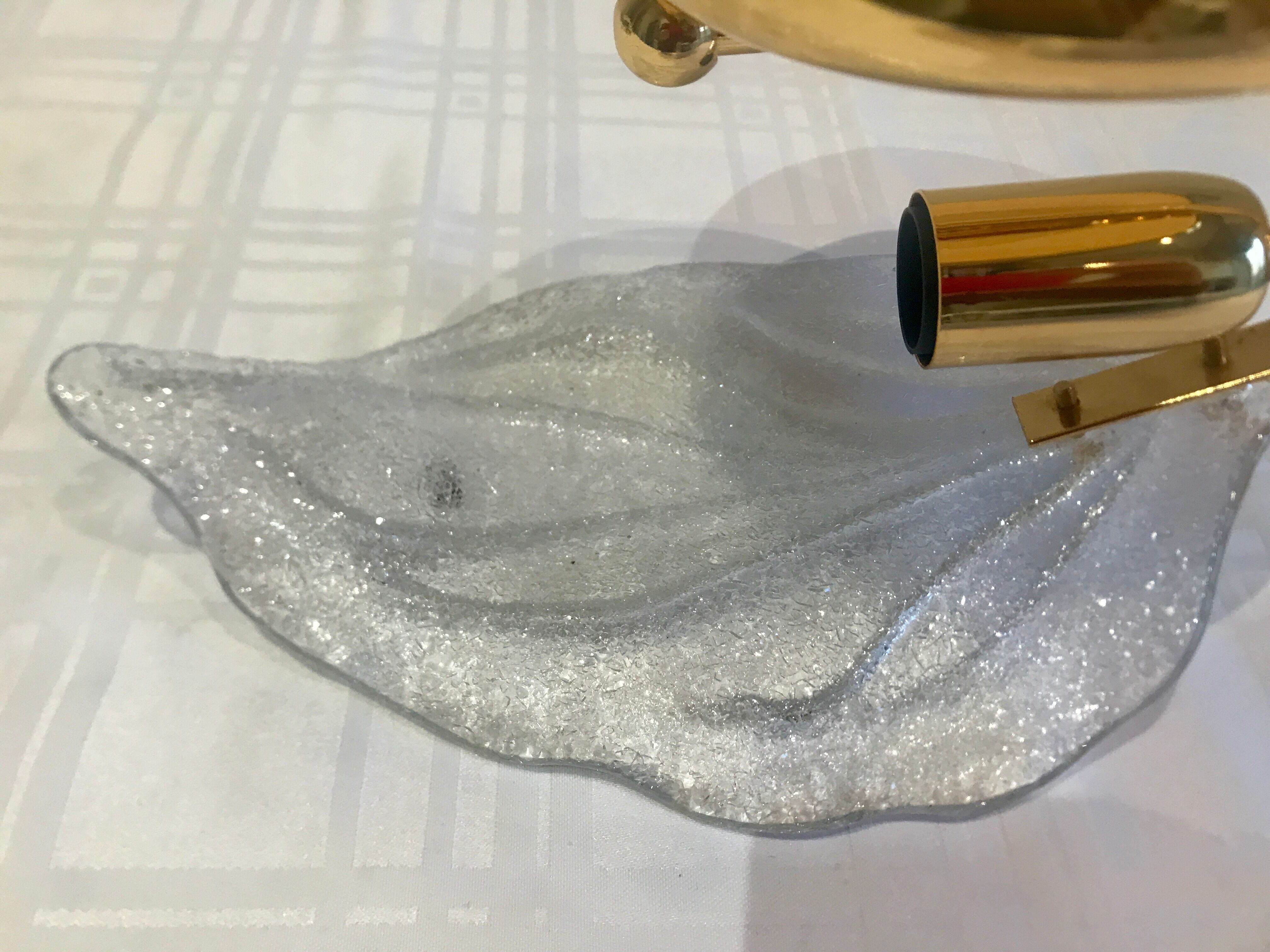 Pair of wall lamps Murano glass sheet