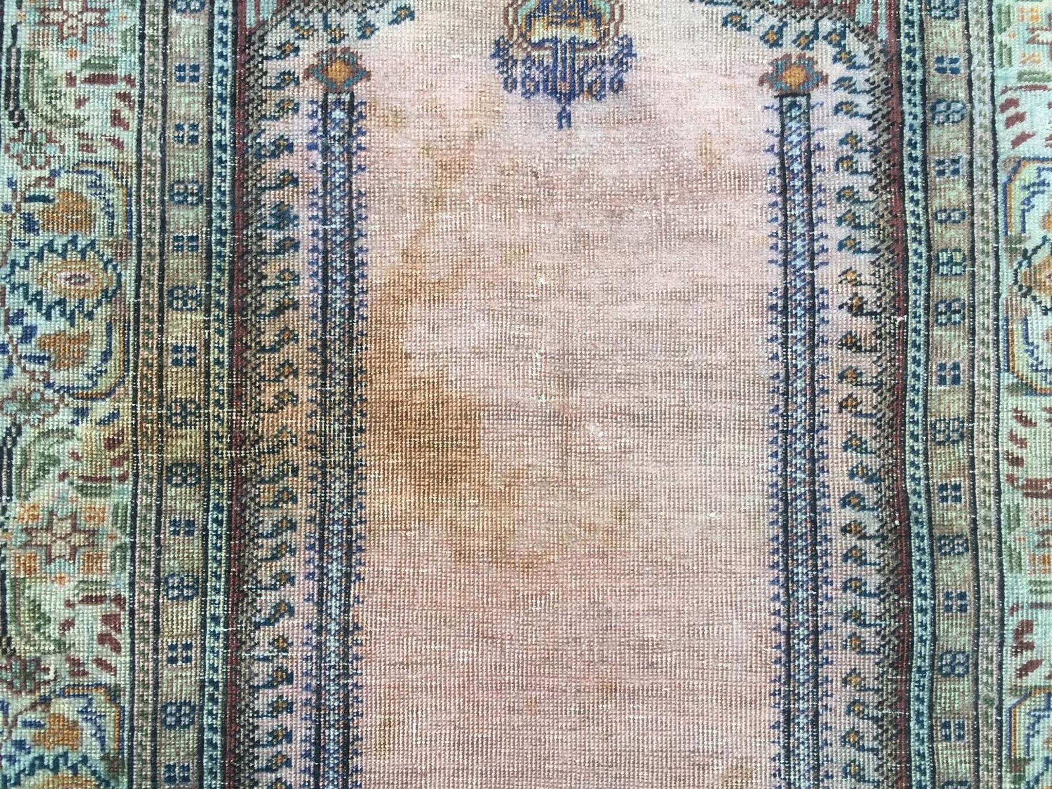 Antique Turkish Silk Rug 128x79cm Tribal Boho vintage old
