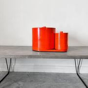 Vintage "Max" orange plastic dinnerware set 1964