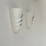 Pair of vintage wall lights, matte white plaster, France, 1970