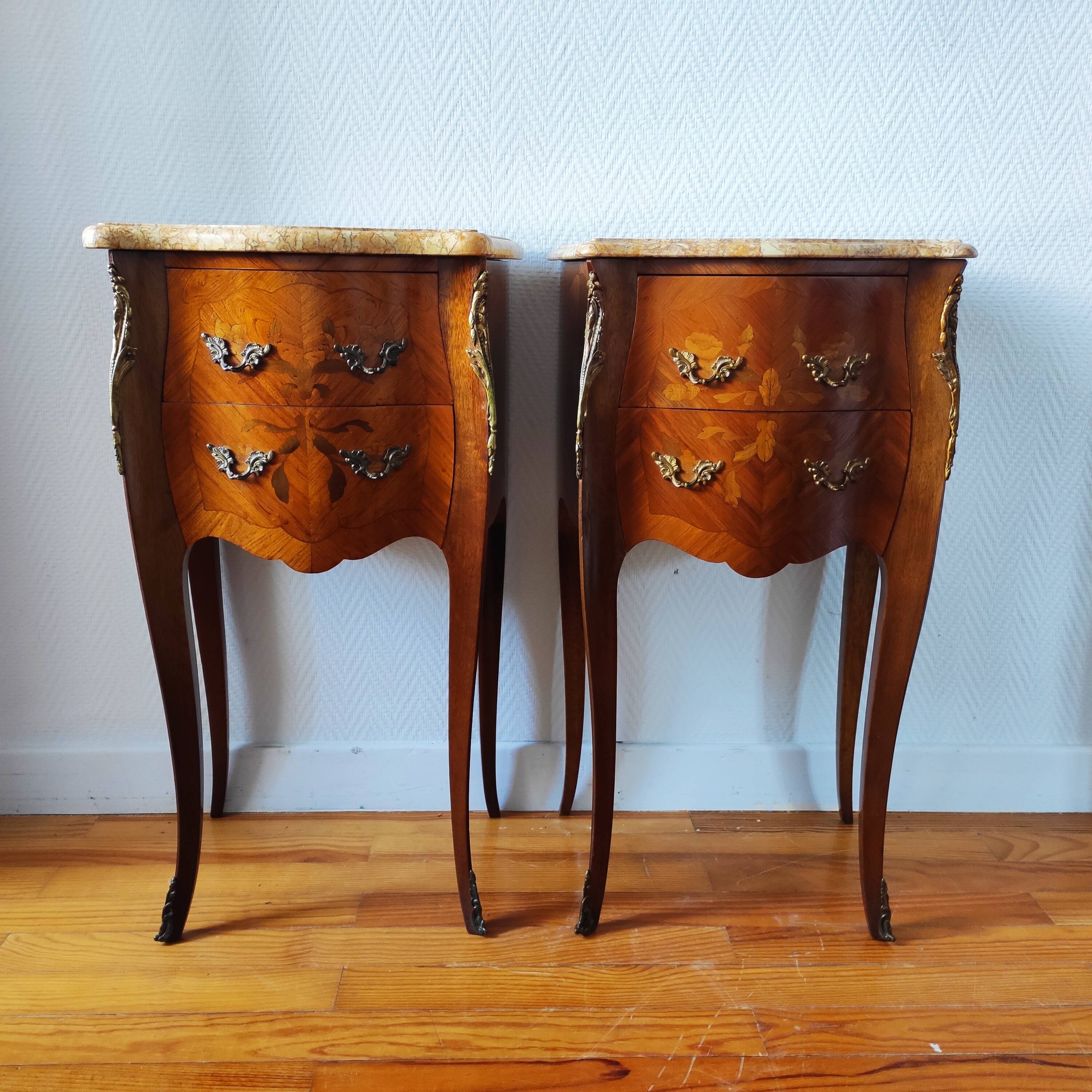 Pair of Louis XV style bedside tables