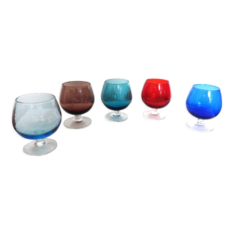 Set of 5 digestive glasses