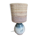 Stoneware bedside lamp with woven wool lampshade, 70s
