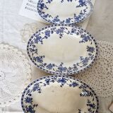 3 oval serving dishes - Dresden porcelain - Floral pattern