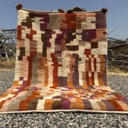 Multicoloured Moroccan Mrirt rug 300x200 cm – abstract geometric pattern