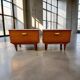 Set of 2 vintage wooden bedside tables/mini cabinets.