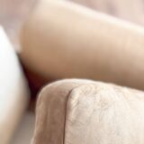 Fauteuil design 620 en cuir suédé beige par Dieter Rams, Vitsœ, Mid-Century