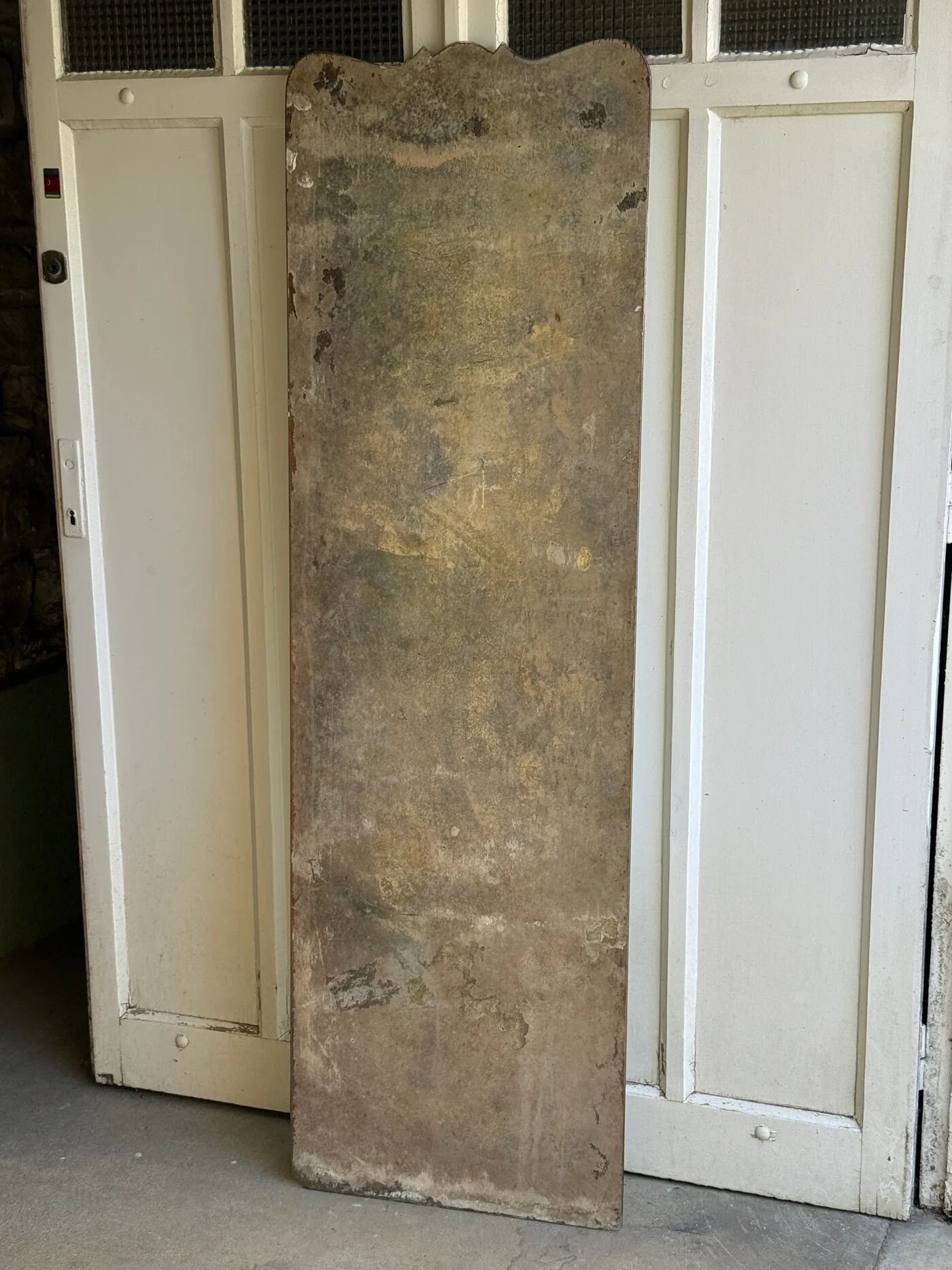 Large vintage mirror with bevelled glass.