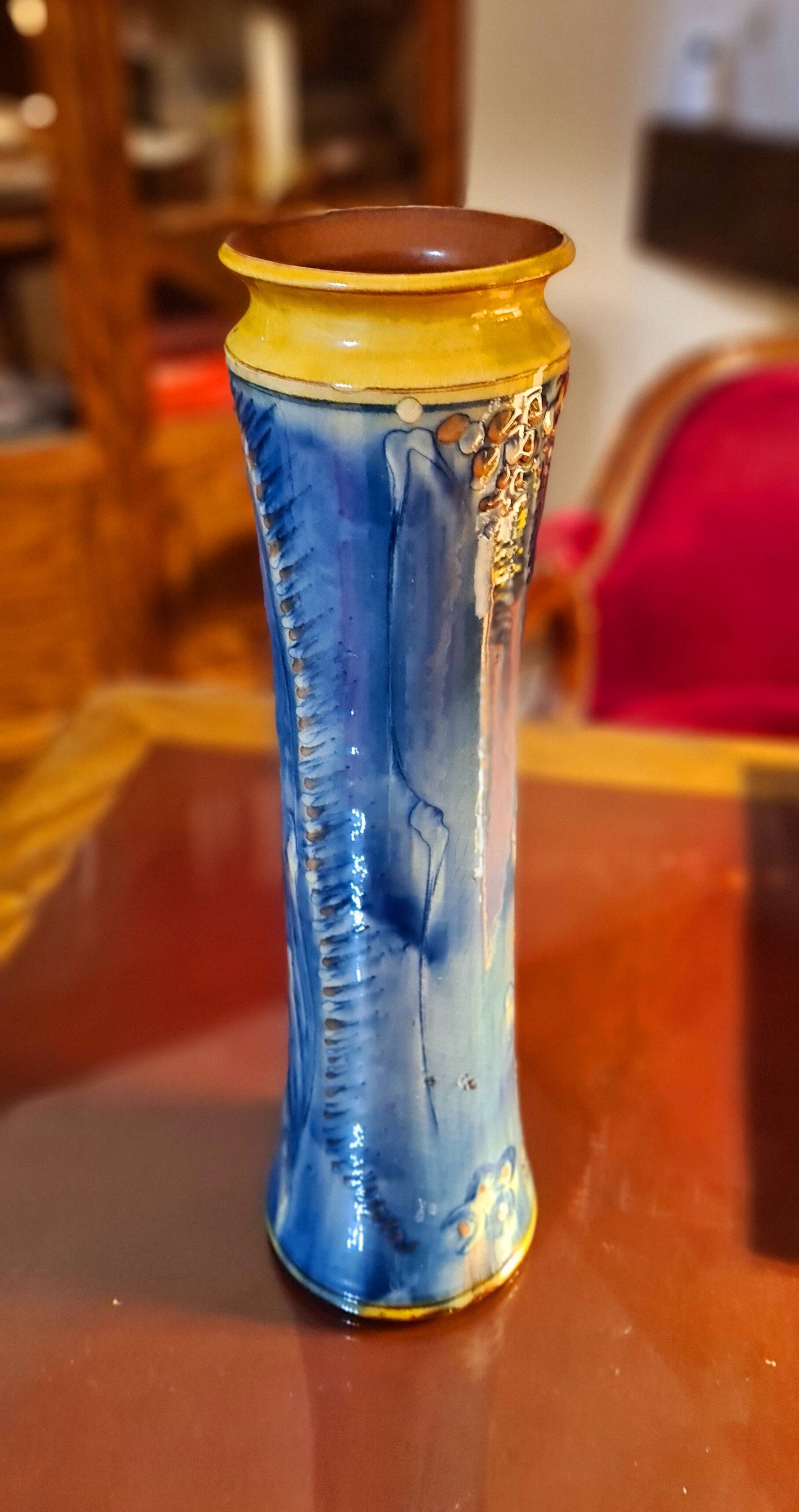 Very large signed roller vase (to be deciphered)