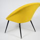 Original vintage armchair Olympia, 1960s, restored, yellow fabric