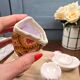 Vintage egg service for 2: Chicken egg cups & shells + fabric hats