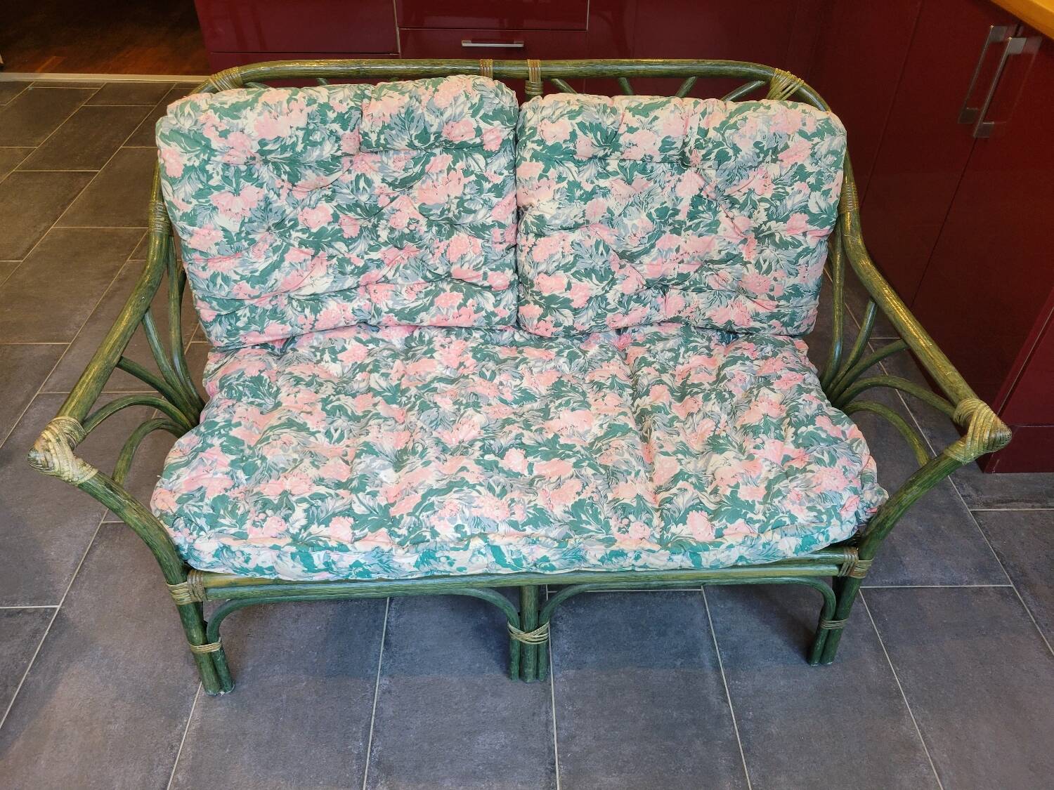 Rattan bench canapé