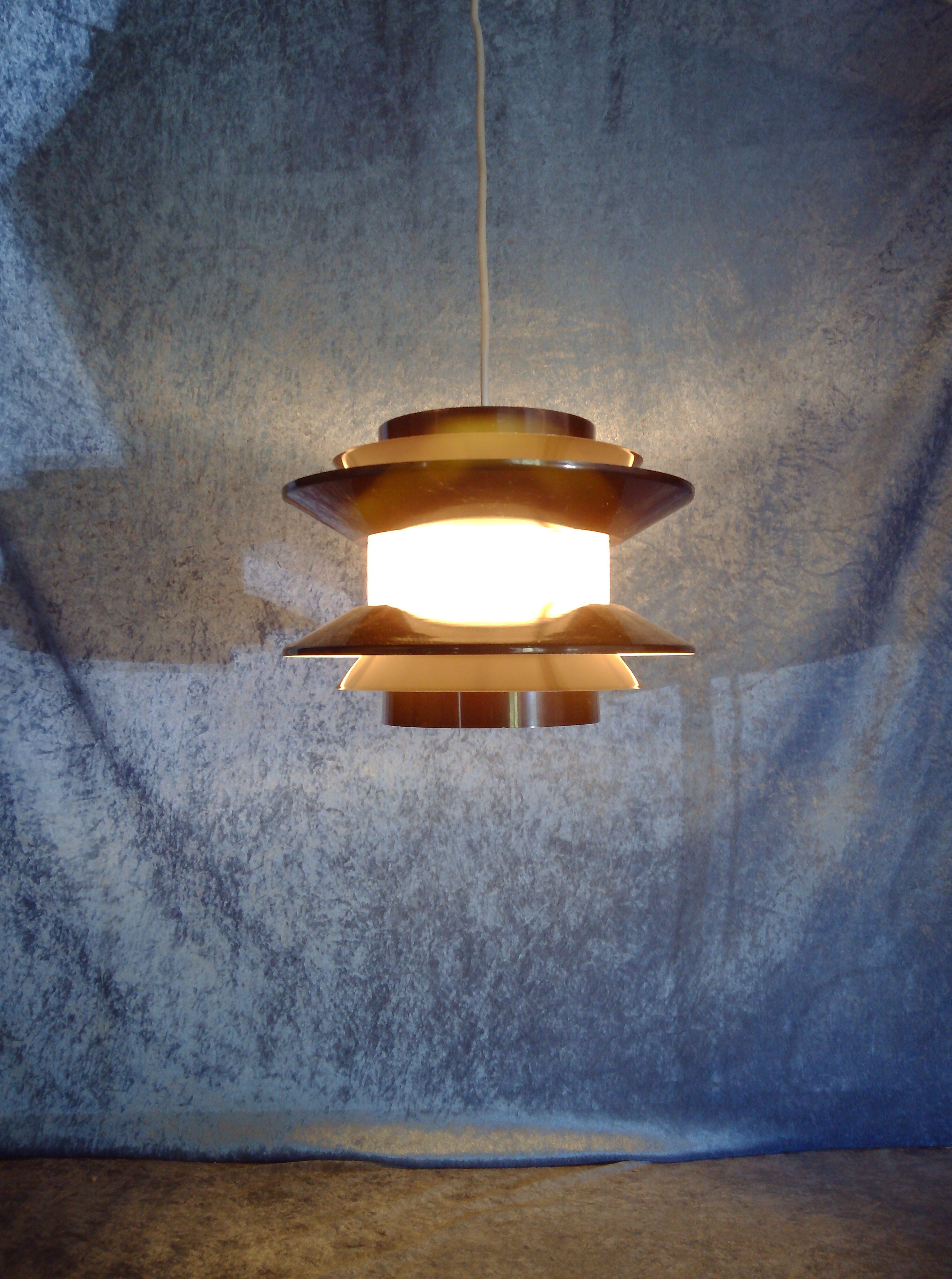 Chocolate coloured pendant by Carl Thore for Granhaga Metallindustri. 1970's