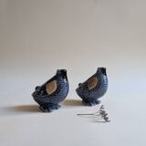 Pair of duck vases in slip