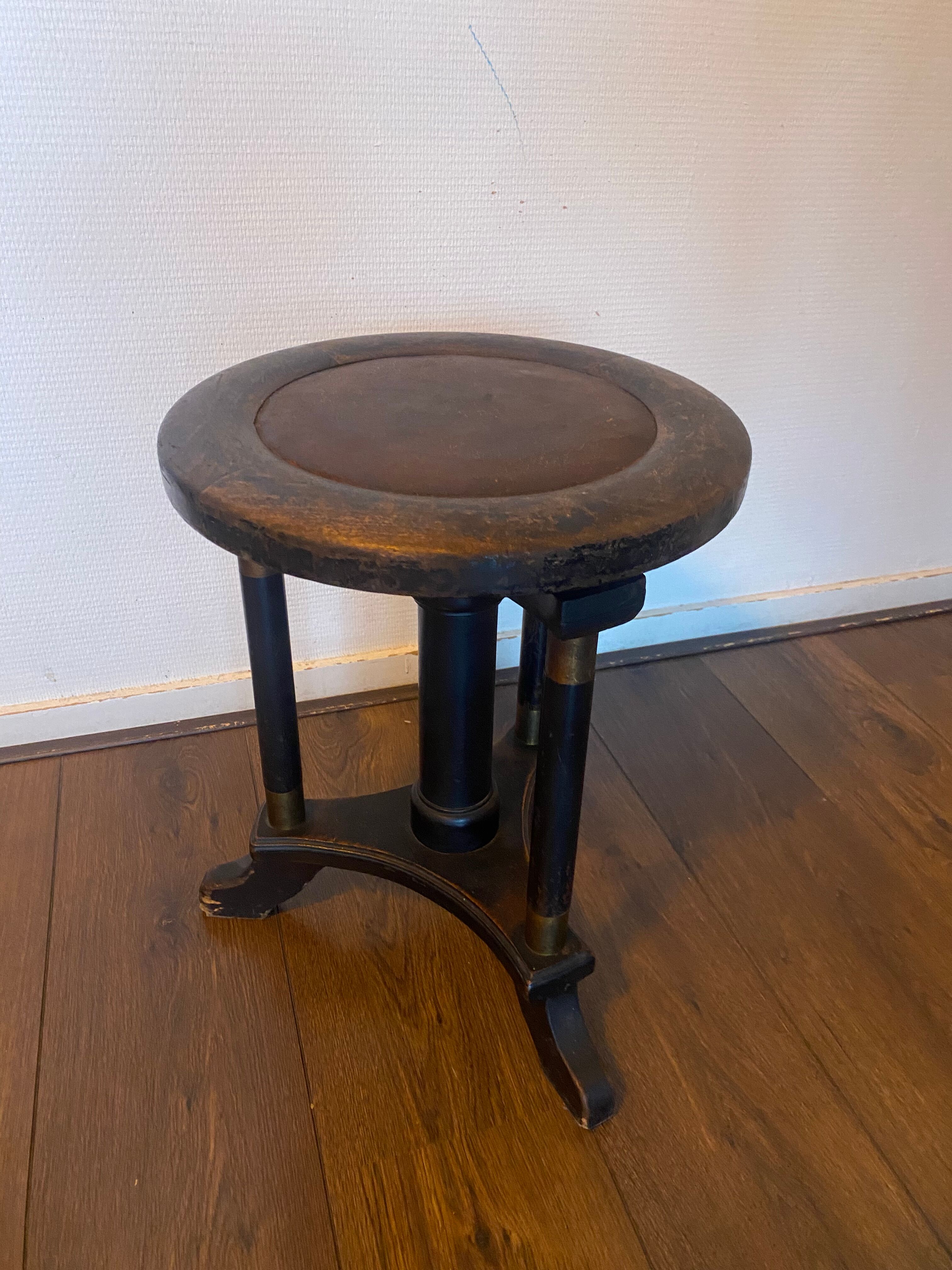 Art deco regency piano stool in oak 1920s