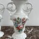 Pair of large 19th century church vases in painted white Paris porcelain