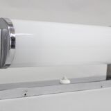 1930s Bauhaus tubular wall light, chrome & glass, Czechoslovakia